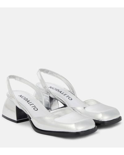 NODALETO Bulla Jones Leather Slingback Court Shoes - White