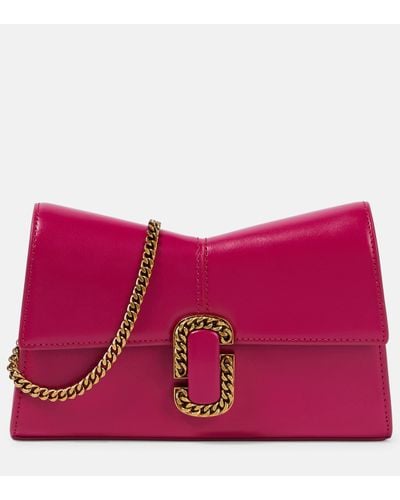 Marc Jacobs The St. Marc Leather Wallet On Chain - Purple