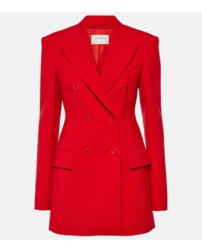 Sportmax Vischio Double-breasted Wool-blend Blazer - Red