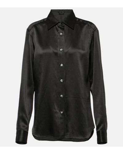 Tom Ford Silk Satin Shirt - Black