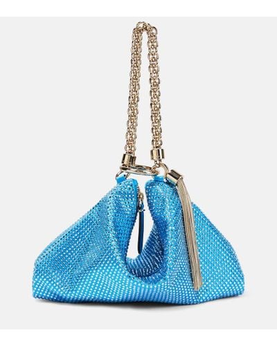 Jimmy Choo Callie Crystal-embellished Pouch - Blue