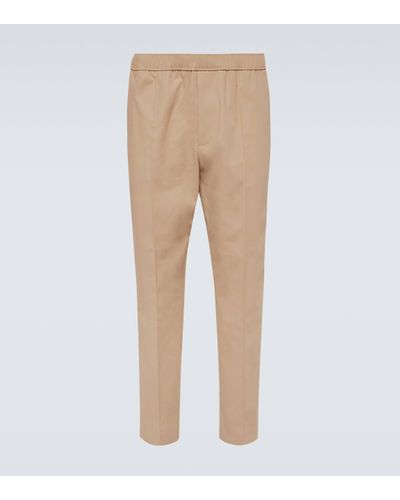 Lanvin Cotton-blend Tapered Trousers - Natural