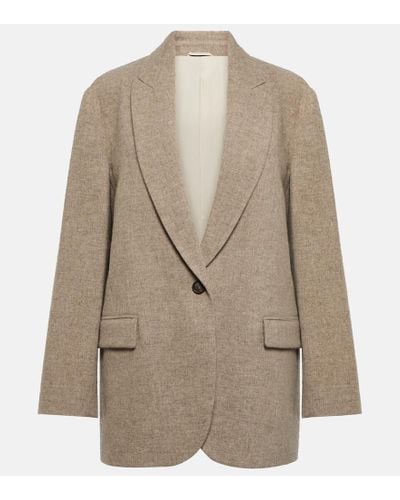 Brunello Cucinelli Blazer monopetto in lana di yak - Neutro