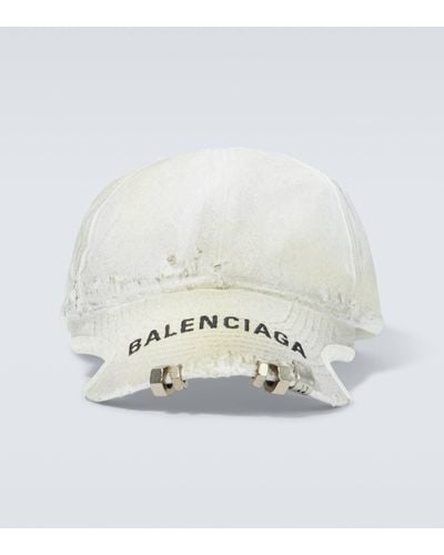 Balenciaga Logo Embellished Baseball Cap - White
