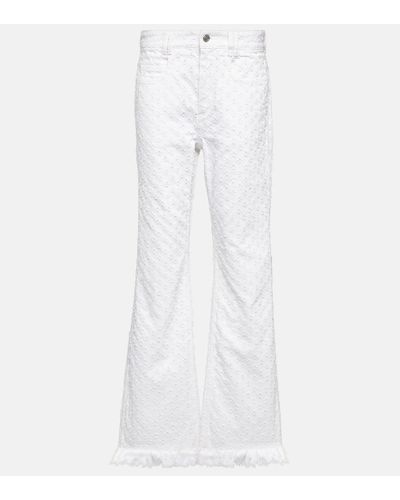 Isabel Marant Jeans rectos de tiro alto con ojal - Blanco