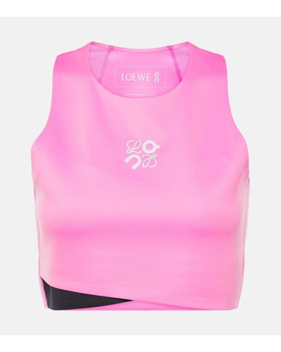 Loewe X On Performance Logo Crop Top - Pink