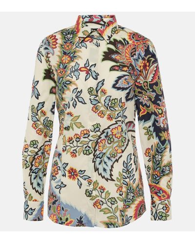 Etro Floral Cotton-blend Shirt - Multicolour