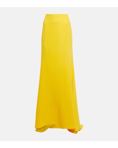 Valentino Silk Maxi Skirt - Yellow