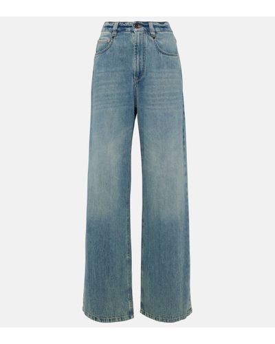 Brunello Cucinelli High-rise Wide-leg Jeans - Blue