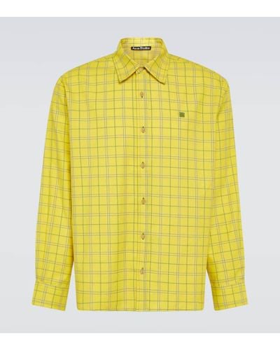 Acne Studios Checked Cotton Shirt - Yellow