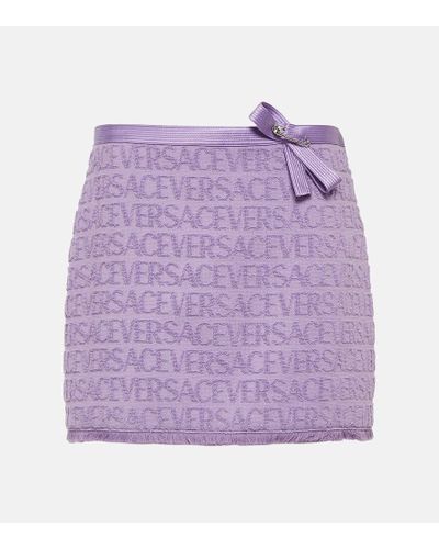 Versace Vestido corto de algodon con logo - Morado