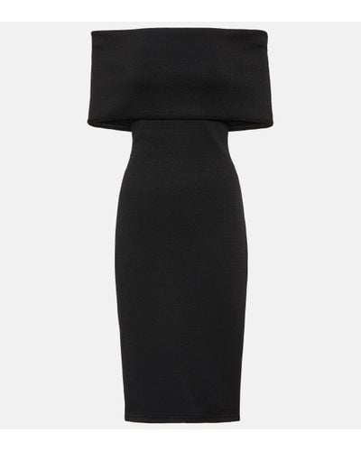 Bottega Veneta Off-shoulder Jersey Midi Dress - Black