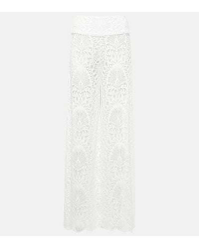 Alexandra Miro Charlize Lace Wide-leg Trousers - White