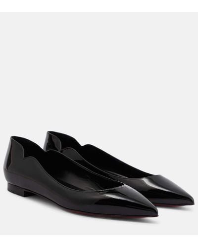 Christian Louboutin Hot Chick Leather Ballet Flats - Black