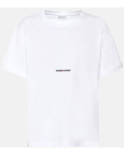 Saint Laurent T-Shirt mit Logo-Print - Weiß