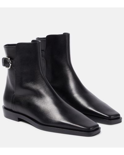 Totême The Belted Leather Ankle Boots - Black
