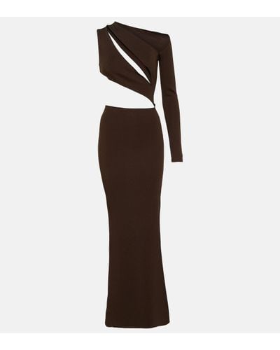 AYA MUSE Actin Slashed Cut-out Gown - Brown