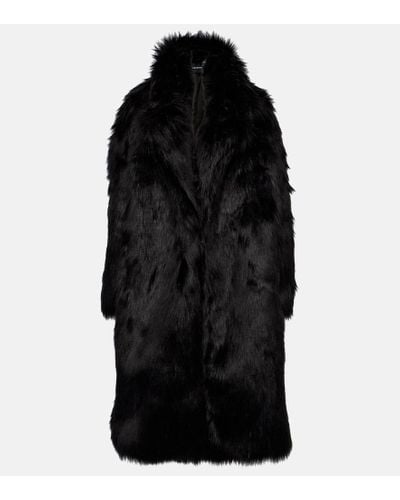 Costarellos Margot Faux Fur Coat - Black