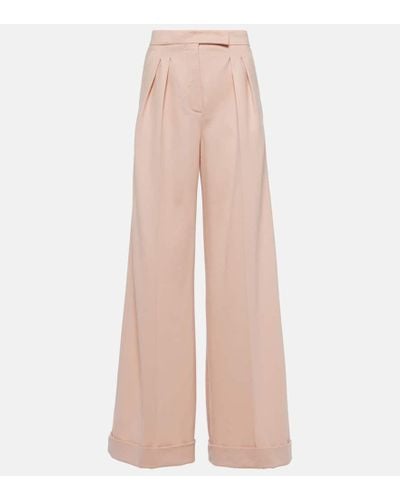 Max Mara Faraday Wool Jersey Wide-leg Pants - Pink