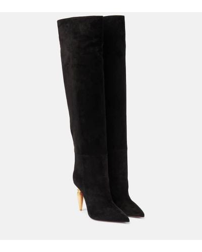 Christian Louboutin Stivali Lipbotta 100 in suede - Nero