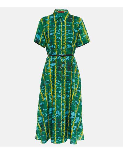 Altuzarra Bedrucktes Hemdblusenkleid Keira - Grün