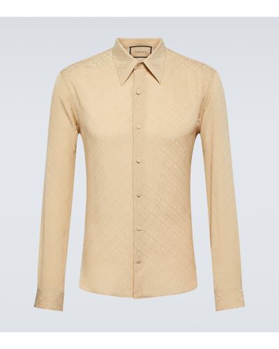 Gucci Chemise GG en jacquard de soie - Neutre