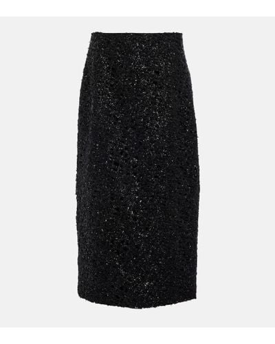 The Row Boucle Wool Maxi Skirt - Black