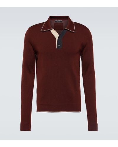 Dolce & Gabbana Re-edition Wool Polo Sweater - Red