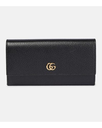 Gucci Portafoglio Continental GG Marmont in pelle - Nero