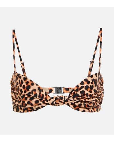 Johanna Ortiz Leopard-print Bikini Top - Brown