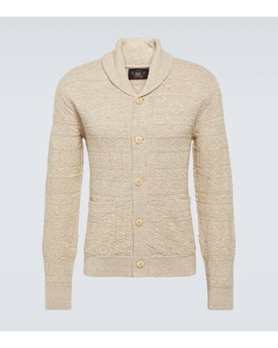 RRL Cotton And Linen Cardigan - Natural