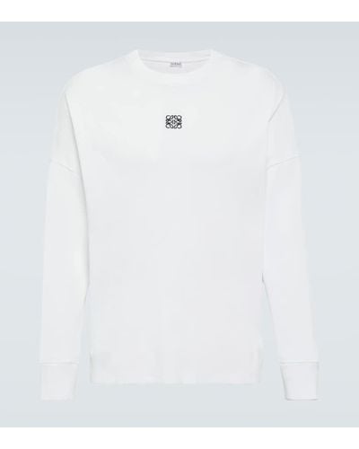 Loewe Camiseta de jersey de algodon con anagrama - Blanco