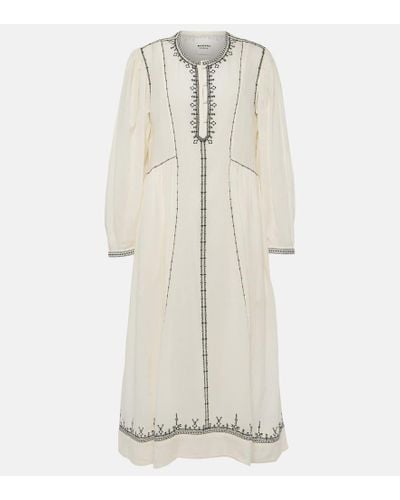 Isabel Marant Pippa Embroidered Cotton Midi Dress - White