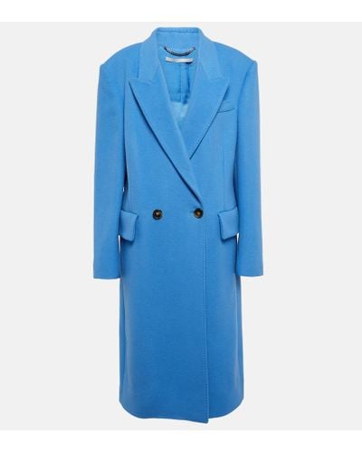 Stella McCartney Double-breasted Notch-lapel Wool Coat - Blue