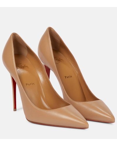 Christian Louboutin Kate 100 Leather Court Shoes - Brown