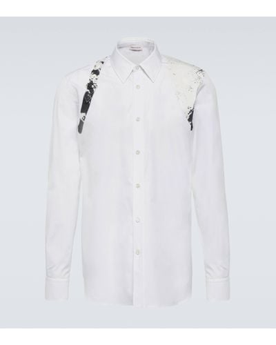 Alexander McQueen Fold Harness Cotton Poplin Shirt - White