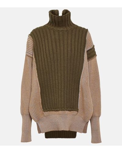 MM6 by Maison Martin Margiela Ribbed-knit Wool-blend Sweater - Green