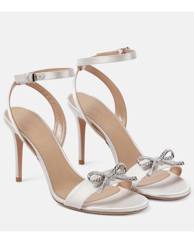 Giambattista Valli Embellished Satin Sandals - White