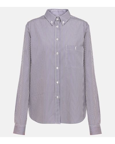 Saint Laurent Striped Cotton Shirt - Purple