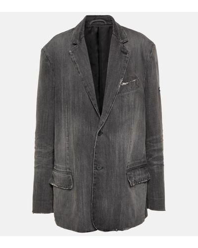 Balenciaga Faded Denim Jacket - Grey