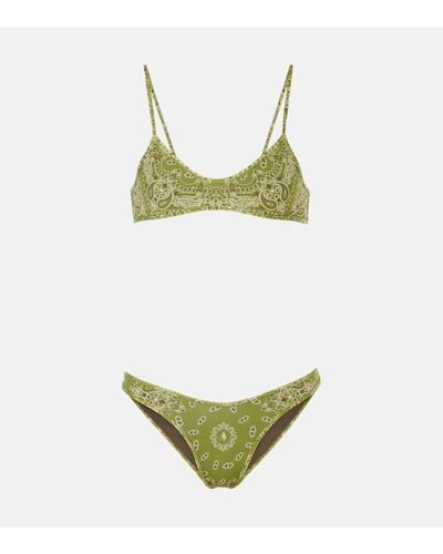 The Attico Paisley Bikini - Green