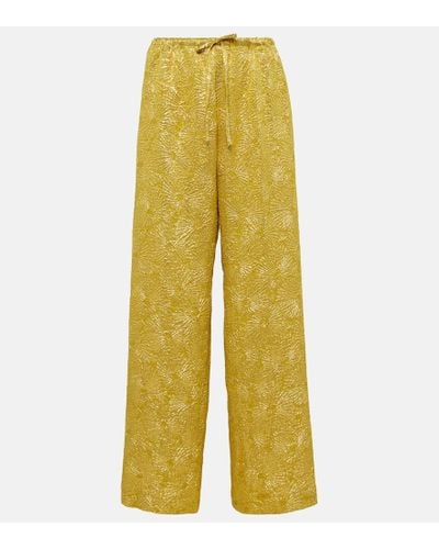 Dries Van Noten Puvis Floral Wide-leg Pants - Yellow