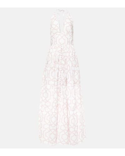 Alexandra Miro Celeste Printed Cotton Maxi Dress - White