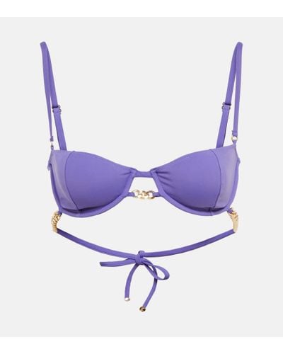 Stella McCartney Chain-trimmed Bikini Top - Purple