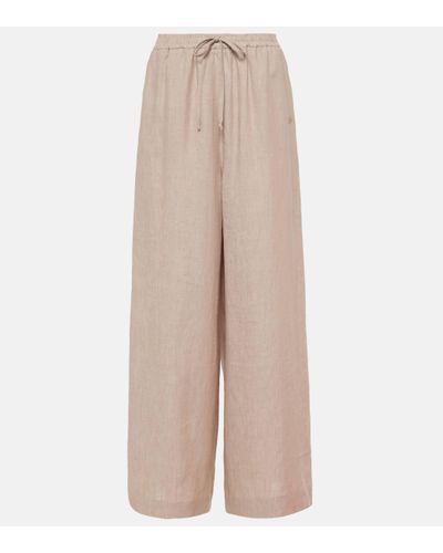Loro Piana Graysen Linen Wide-leg Trousers - Natural