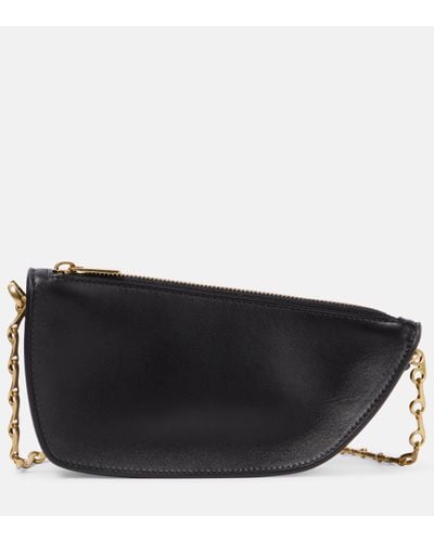 Burberry Shield Micro Leather Shoulder Bag - Black