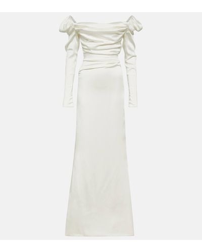 Vivienne Westwood Robe longue de mariee Astral en satin - Blanc
