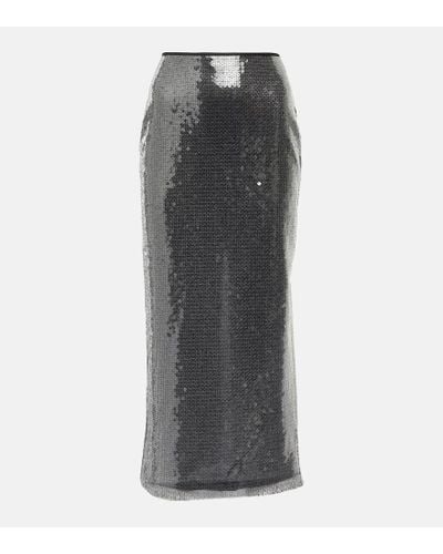 David Koma Sequined Midi Skirt - Gray