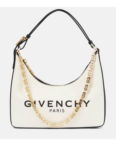 Givenchy Borsa a spalla Moon Cut Out Small in canvas - Bianco