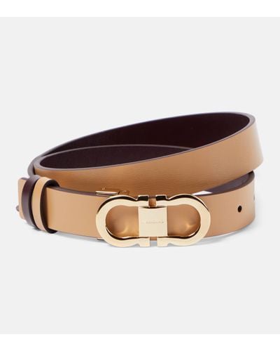 Ferragamo Gancini Reversible Leather Belt - Brown